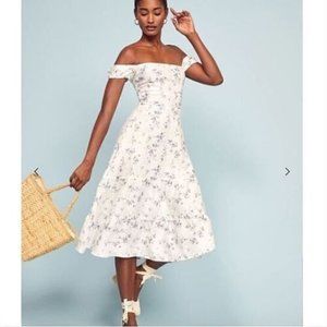 Reformation Toulouse white linen dress worn once!